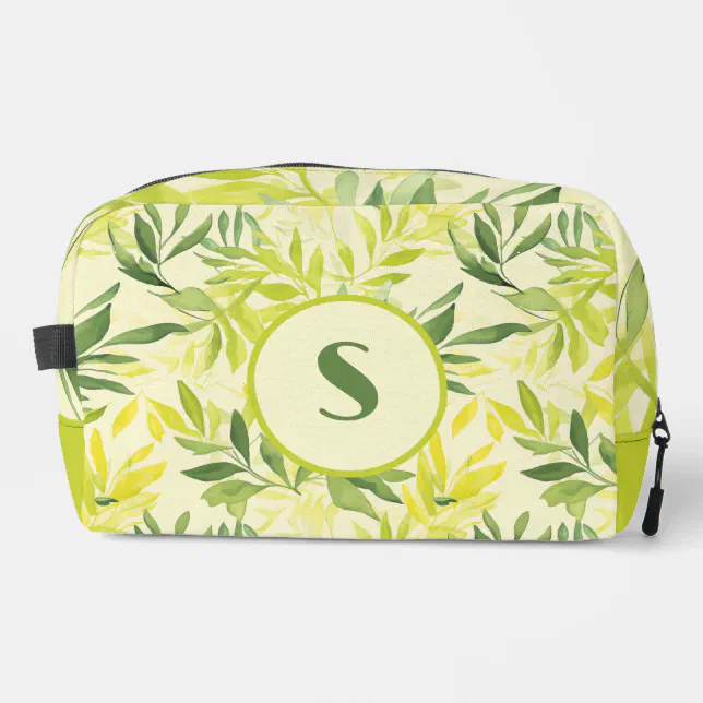 Lime Green Leaves Print Cut Sew Bag