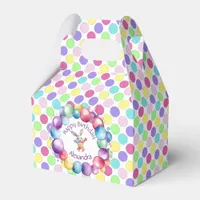 Cute Colorful Watercolor Bunny and Polka Dots Favor Boxes