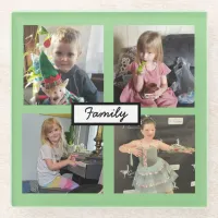 Family Photos Personalized   Glass Coaster