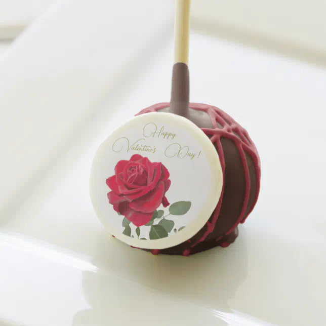 Hand painted red rose cake pops