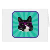 Funny Glasses Tuxedo Cat