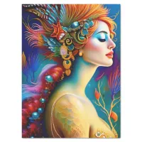 The Colorful Mermaid AI Art Portrait Tissue Paper