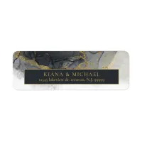 Moody Ink Charcoal Gold Abstract ID988 Label