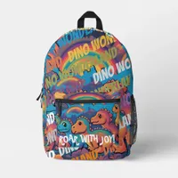 Title: Colorful Dinosaur Rainbow  Printed Backpack