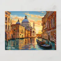 Landscape Painting Venice Canals Italy Travel Art Postcard