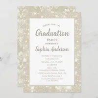 Elegant Classic Glitter Graduation Invitation