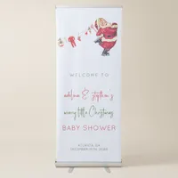 Winter Santa Baby Little Christmas Baby Shower Retractable Banner