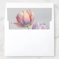 Romantic and Poetic Pastel Tulips Watercolor Envelope Liner