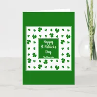 St Patrick's Day Irish Blessings Shamrock Pattern Holiday Card