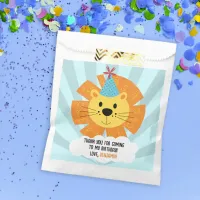 Cute Lion with Birthday Party Hat Thank You  Favor Bag