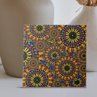 Colorful Floral Oriental Ethnic Mandalas Pattern Ceramic Tile