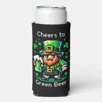 St Patrick's Day Leprechaun | Cheers to Green Beer Seltzer Can Cooler