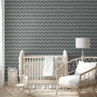 Modern Grey Zig Zag Striped Wallpaper