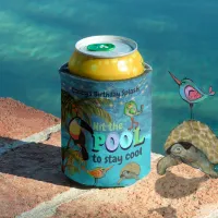 Hit the Pool to stay Cool Birthday Personalized Can Cooler