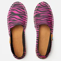 Pink and Black Zebra Stripes Espadrilles