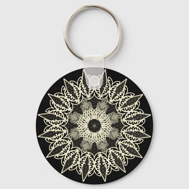 Shattered geometric lace Mandala Keychain