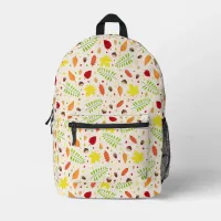 Cute fall pattern with colorful leaves and nuts printed backpack