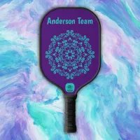 Family name monogram in teal | pickleball paddle