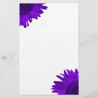 Bright Purple Pop Art Sunflowers  Stationery