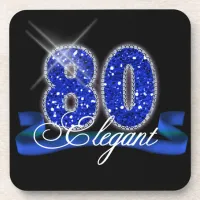 Elegant Eighty Sparkle Beverage Coaster
