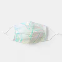 *~* Pastel Swirls Mint Green Turquoise  Rainbow Adult Cloth Face Mask