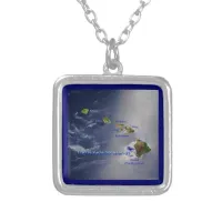 View of the Hawaiian Islands Silver Plated Necklace