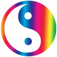 Rainbow Yin Yang Symbol Cutout