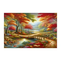 Enchanted Fantasy Autumn Forest Pathway | Acrylic Print