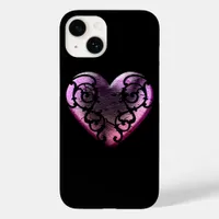 Filigree Goth Pink Heart Case-Mate iPhone 14 Case