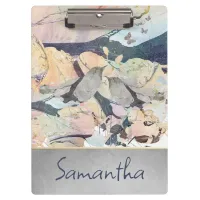 Pastel Watercolor Birds & Butterflies Personalized Clipboard