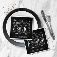 Rustic Chalkboard Christmas Verse Typography Napkins