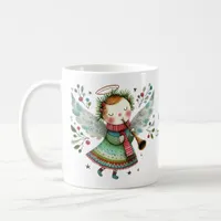 Christmas Angel with Horn Coffee Mug