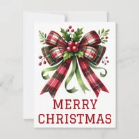 Coquette Bow And Ribbon Christmas Card