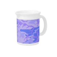 Camouflage Pastel Blue Abstract Pattern Beverage Pitcher