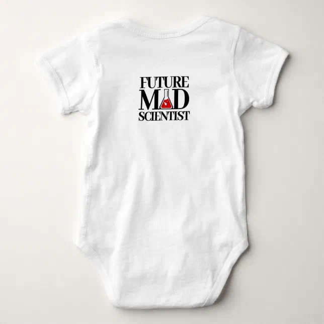 Funny Future Mad Scientist with Chemistry Beaker Baby Bodysuit