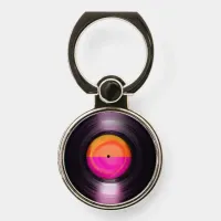 Retro Vinyl Record Album Pink and Orange Phone Ring Stand