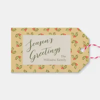 Holly Berries Kitchy Christmas Traditional Red  Gift Tags