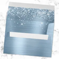 Glittery Light Blue Foil Envelope