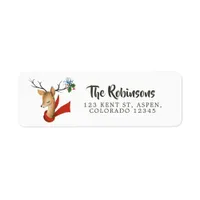 Retro Vintage Reindeer Christmas Label