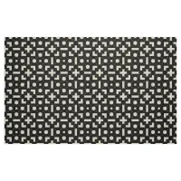 Contemporary Chic Black & Beige Geometric Pattern Fabric