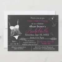 Chalkboard Lingerie Shower Bachelorette Invitation