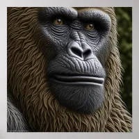 Gorilla, Bigfoot or Sasquatch Close up of Face Poster