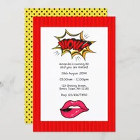 Pop Art Comic Birthday Party Invitation