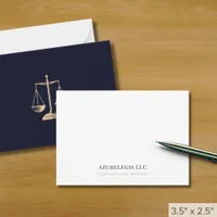 Simple Elegant Justice Scale Legal Note Card