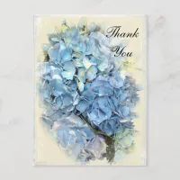 Blue Hydrangea Flower Thank You Note Postcard