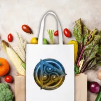 Ethereal Celtic Mandala of Duality Grocery Bag