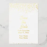 White and Gold Foil Save the Date Foil Invitation