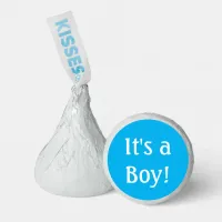 Minimalistic White Text on Blue "It's a Boy!" Hershey®'s Kisses®