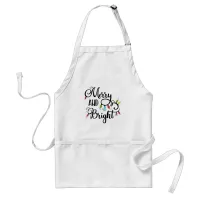 merry and bright holiday lights adult apron