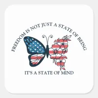 4th of July Butterfly  Square Sticker